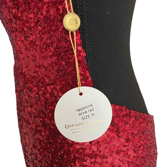 Alamour the label wine red Yassmin mermaid dress - Picture 5 of 6